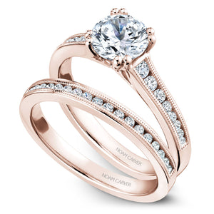 Noam Carver Rose Gold Channel Set Diamond Engagement Ring Setting (0.24 CTW)