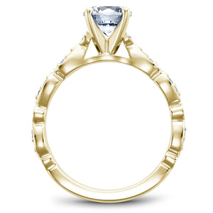 Noam Carver Yellow Gold Engagement Ring with Milgrain Pear and Dot (0.14 CTW)