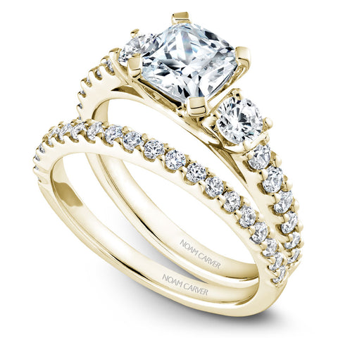 Noam Carver Yellow Gold 3-Stone Diamond Engagement Ring (0.70 CTW)