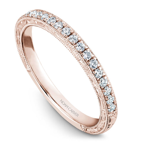 Noam Carver Rose Gold 3-Stone Diamond Engagement Ring (0.66 CTW)