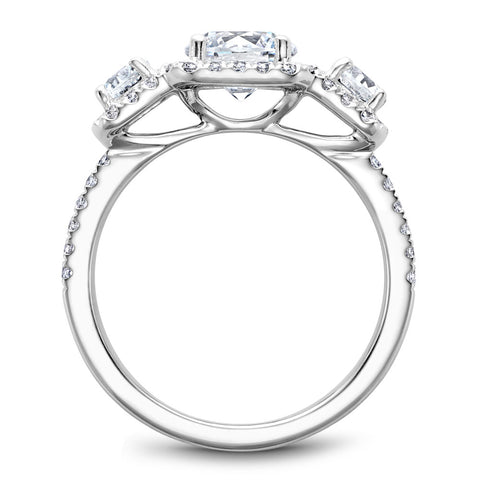 Noam Carver White Gold 3-Stone Diamond Engagement Ring (0.85 CTW)