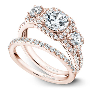 Noam Carver Rose Gold 3-Stone Diamond Engagement Ring (0.85 CTW)
