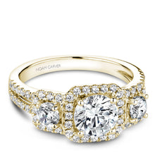 Load image into Gallery viewer, Noam Carver Yellow Gold 3-Stone Diamond Engagement Ring (0.85 CTW)