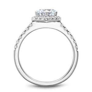 Noam Carver White Gold Diamond Engagement Ring with Hexagonal Halo (0.38 CTW)