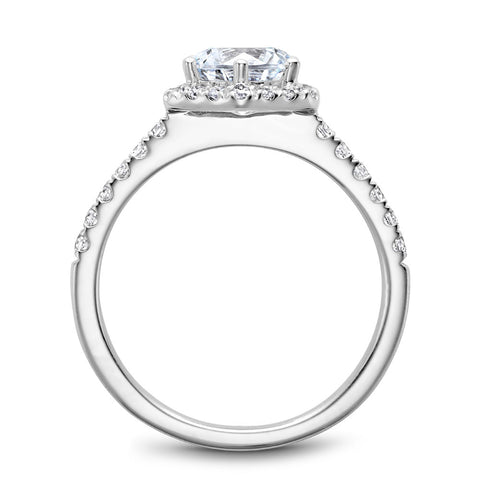 Noam Carver White Gold Diamond Engagement Ring Setting with Hexagonal Halo (0.38 CTW)