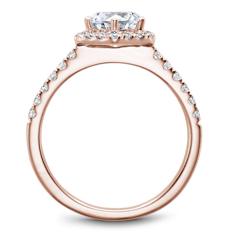 Noam Carver Rose Gold Diamond Engagement Ring Setting with Hexagonal Halo (0.38 CTW)