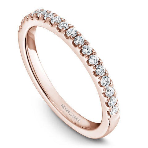 Noam Carver Rose Gold Diamond Engagement Ring Setting with Hexagonal Halo (0.38 CTW)