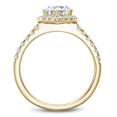 Noam Carver Yellow Gold Diamond Engagement Ring Setting with Hexagonal Halo (0.38 CTW)
