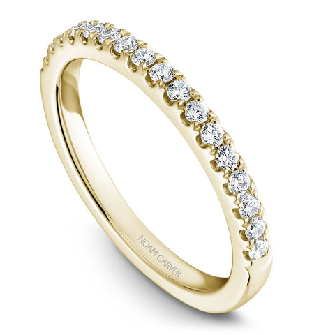 Noam Carver Yellow Gold Diamond Engagement Ring Setting with Hexagonal Halo (0.38 CTW)