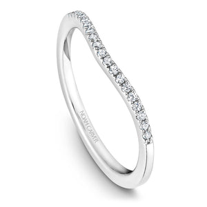 Noam Carver White Gold Split Shank Diamond Engagement Ring Setting with Double Halo (0.74 CTW)