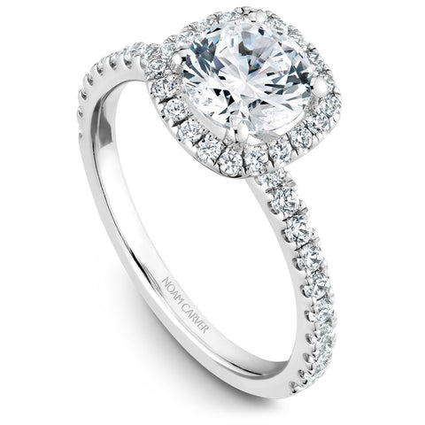 Noam Carver White Gold Diamond Engagement Ring Setting with Halo (0.47 CTW)