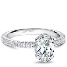 Load image into Gallery viewer, Noam Carver White Gold Diamond Engagement Ring with Oval Center Stone (0.35 CTW)