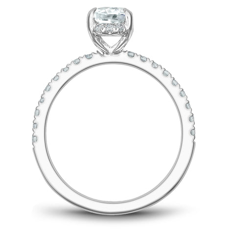 Noam Carver White Gold Diamond Engagement Ring Setting with Oval Center Stone (0.35 CTW)