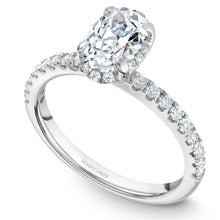 Load image into Gallery viewer, Noam Carver White Gold Diamond Engagement Ring with Oval Center Stone (0.35 CTW)