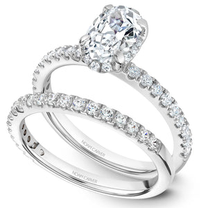 Noam Carver White Gold Diamond Engagement Ring with Oval Center Stone (0.35 CTW)
