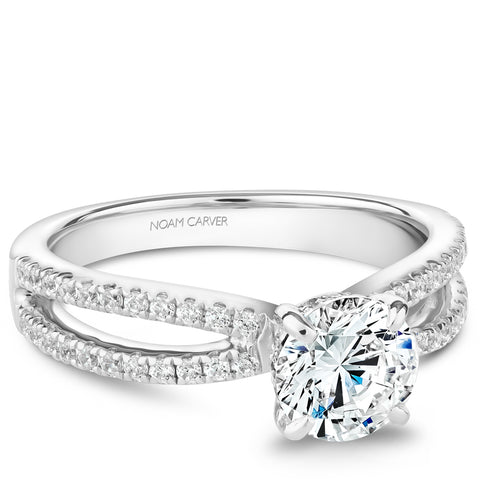 Noam Carver White Gold Split Shank Diamond Engagement Ring Setting (0.31 CTW)