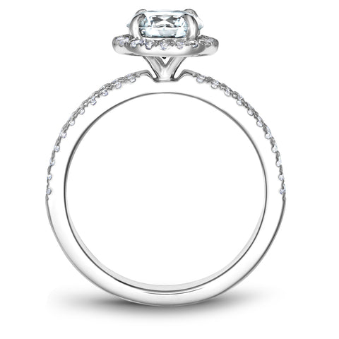 Noam Carver White Gold Split Shank Diamond Engagement Ring Setting with Halo (0.38 CTW)