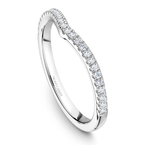 Noam Carver White Gold Split Shank Diamond Engagement Ring Setting with Halo (0.38 CTW)