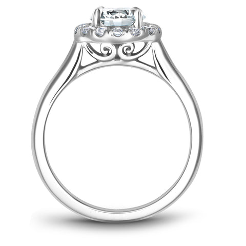 Noam Carver White Gold Engagement Ring Setting with Diamond Halo (0.27 CTW)