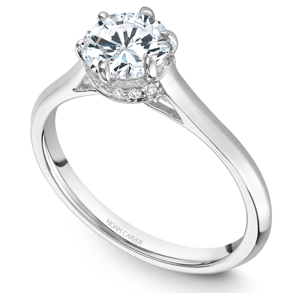 Noam Carver White Gold 6-Prong Solitaire Engagement Ring Setting (0.07 CTW)