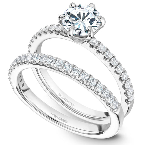 Noam Carver White Gold 6-Prong Diamond Engagement Ring (0.23 CTW)