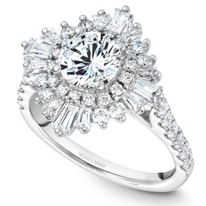 Noam Carver White Gold Double Halo of Baguettes and Rounds Diamond Engagement Ring (1.51 CTW)