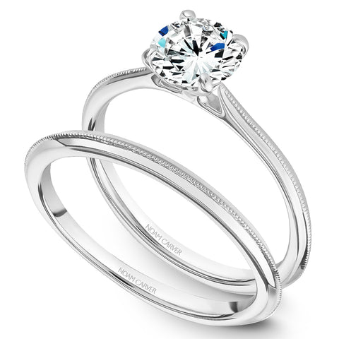 Noam Carver White Gold Knife Edge Solitaire Engagement Ring Setting