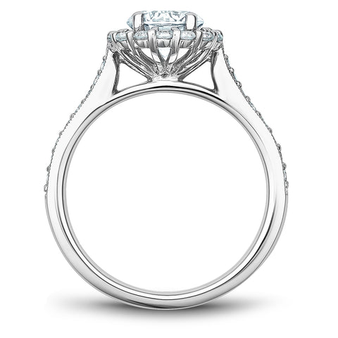 Noam Carver White Gold Floral Halo Diamond Engagement Ring Setting (0.48 CTW)