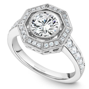 Noam Carver White Gold Octagonal Halo Diamond Engagement Ring (0.39 CTW)