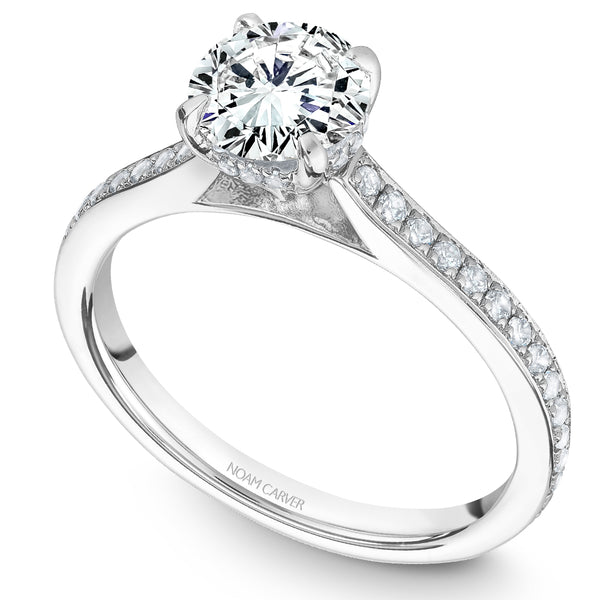 Noam Carver White Gold Channel Set Diamond Engagement Ring Setting (0.30 CTW)