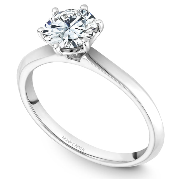 Noam Carver White Gold 6-Prong Solitaire Engagement Ring Setting