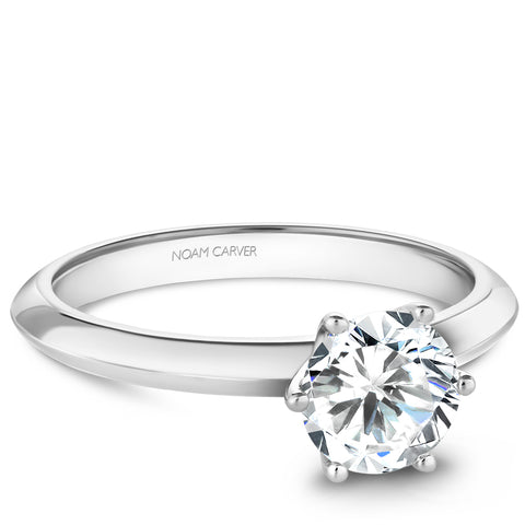 Noam Carver White Gold Knife Edge 6-Prong Solitaire Engagement Ring