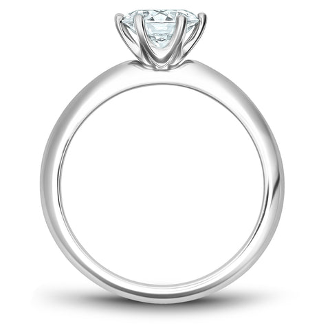 Noam Carver White Gold Knife Edge 6-Prong Solitaire Engagement Ring