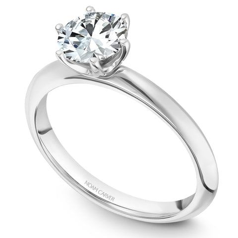 Noam Carver White Gold Knife Edge 6-Prong Solitaire Engagement Ring