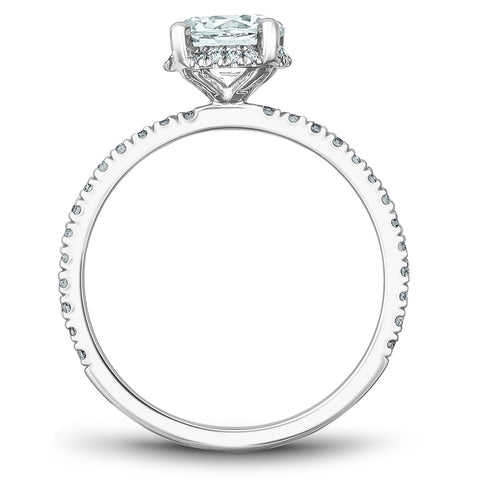 Noam Carver White Gold Diamond Engagement Ring Setting with Diamond Centerpiece (0.35 CTW)