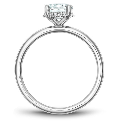 Noam Carver White Gold Solitaire Engagement Ring Setting with Diamond Centerpiece (0.06 CTW)