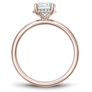 Noam Carver Rose Gold Solitaire Engagement Ring with Diamond Centerpiece (0.06 CTW)