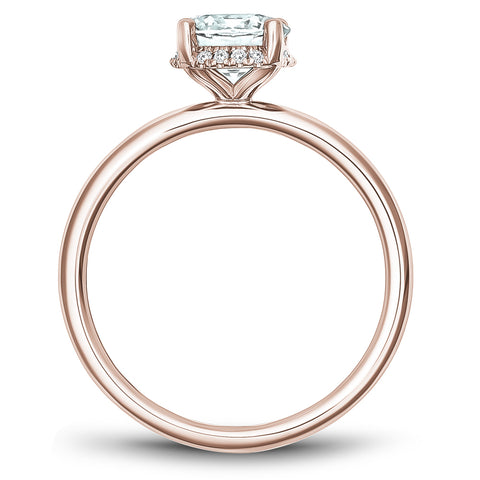 Noam Carver Rose Gold Solitaire Engagement Ring Setting with Diamond Centerpiece (0.06 CTW)