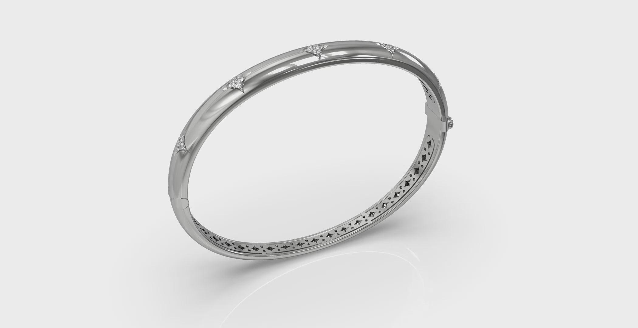 Vlora Estrella 14K Diamond Vlora Star Hinged Bangle (Diamond 0.25CTW)