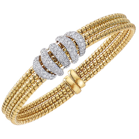 Yellow Gold Flexible Cuff Bracelet (0.85 CTW)