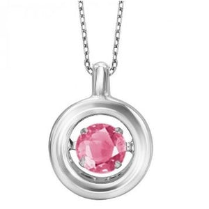 Pink Tourmaline and Silver Pendant