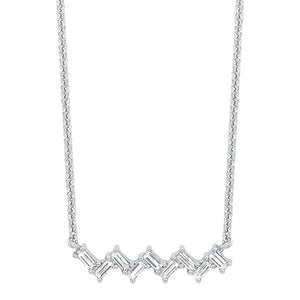 14K White Gold Diamond Bar Necklace (0.20 ctw)