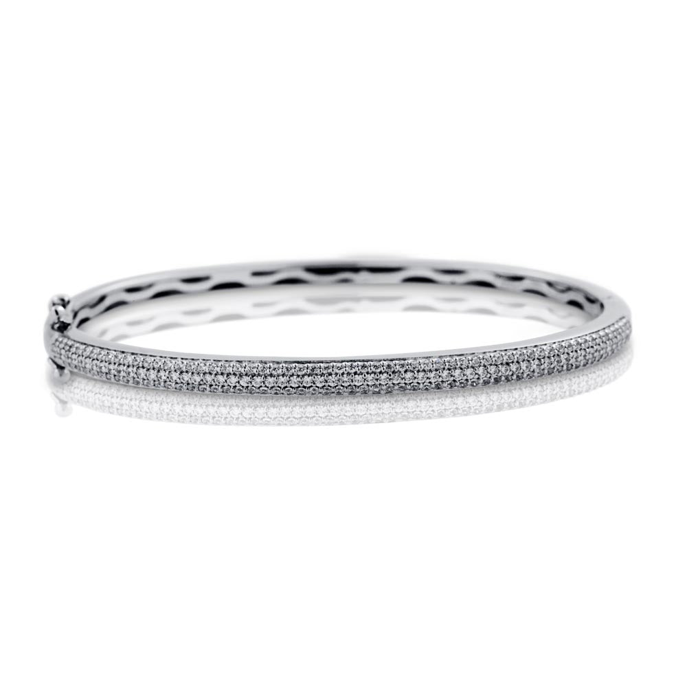 Fana Three Row  Diamond Bangle Bracelet
