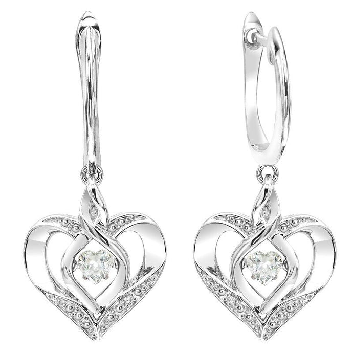 Silver Diamond & Created White Topez Earring