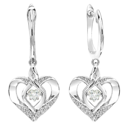 Silver Diamond & Created White Topez Earring