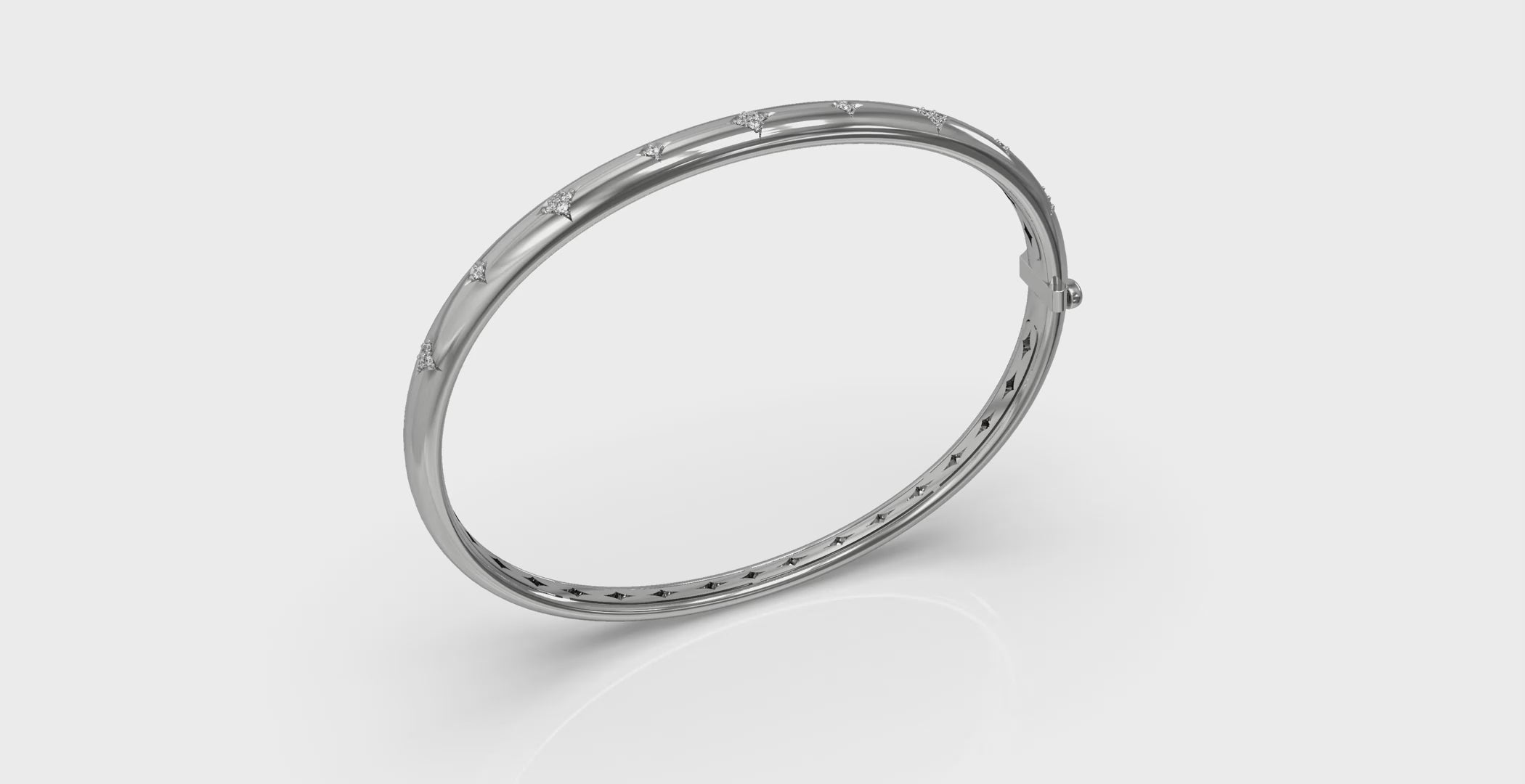 Vlora Estrella 14K Diamond Vlora Star Hinged Bangle (Diamond 0.13CTW)