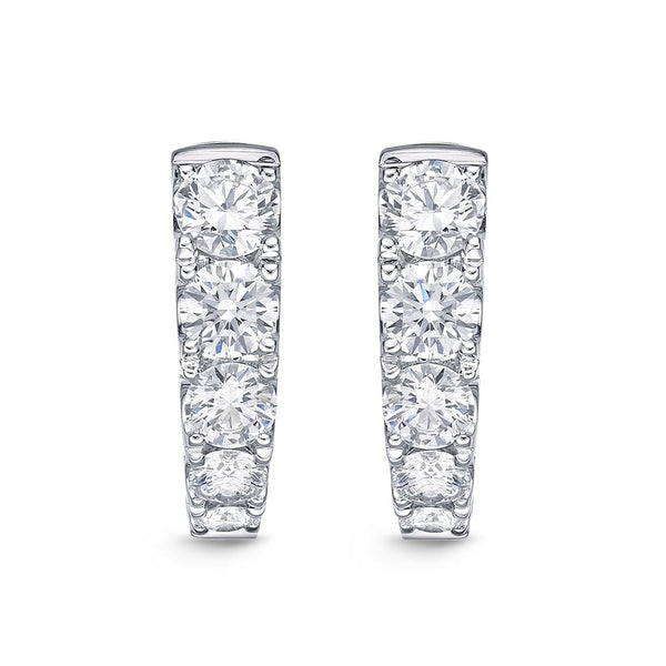 IDC Signature Collection: White Gold Diamond Hoop Huggie Earring (.90ctw approx.)