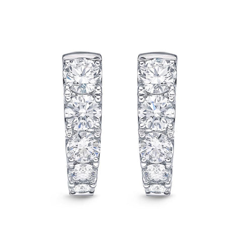 IDC Signature Collection: White Gold Diamond Hoop Huggie Earring (.90ctw approx.)