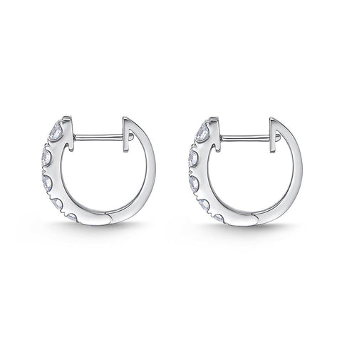 IDC Signature Collection: White Gold Diamond Hoop Huggie Earring (.90ctw approx.)