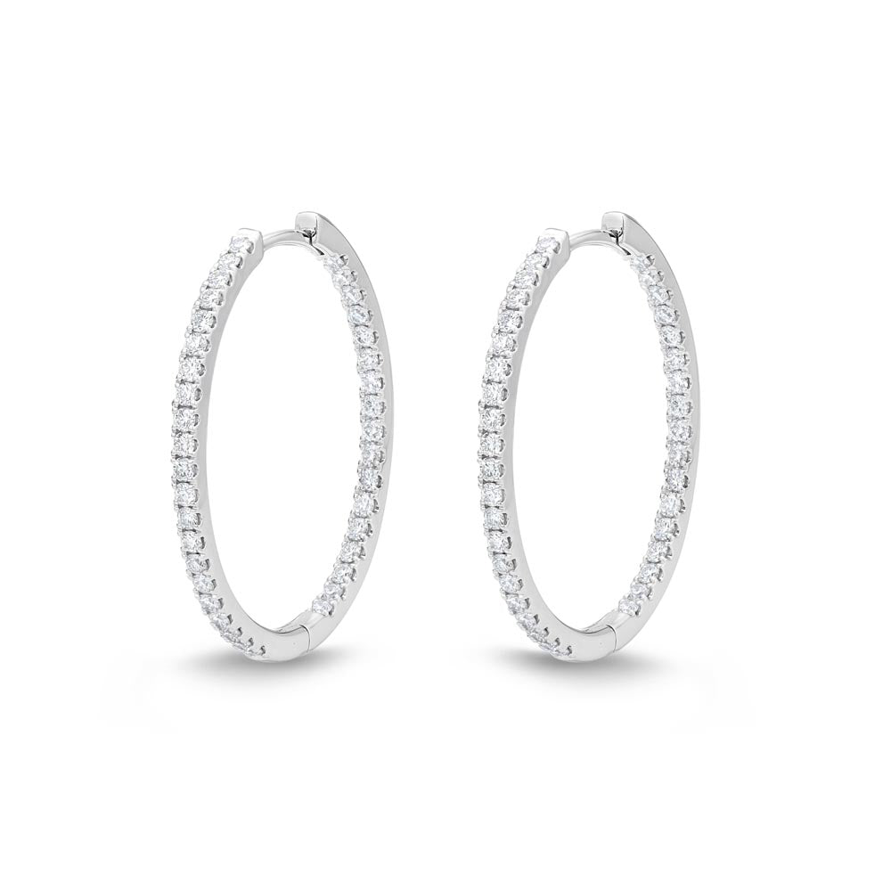 IDC Signature Collection: White Gold Diamond Hoop Earring (.75ctw approx.)
